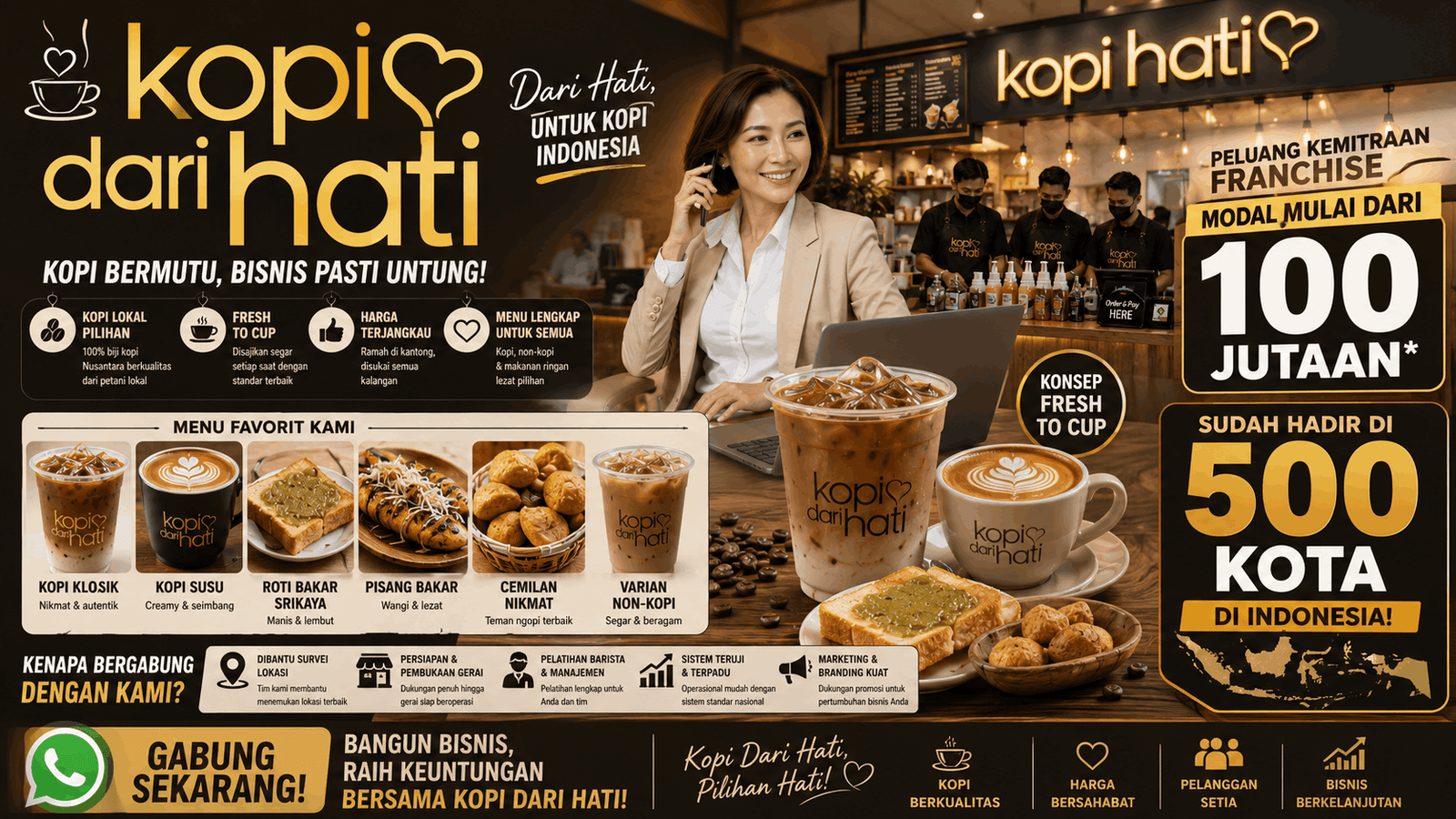 Ilustrasi bisnis franchise Kopi Dari Hati